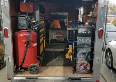 this image shows vehicle maintenance in Lawrence, KS